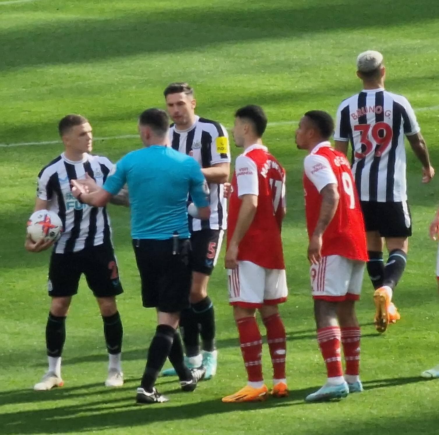 Premier League Newcastle-Arsenal 2023-05-07 36 (Gabriel Martinelli, Fabian Schaar, Kieran Trippier, Gabriel Jesus and Bruno Guimarães))