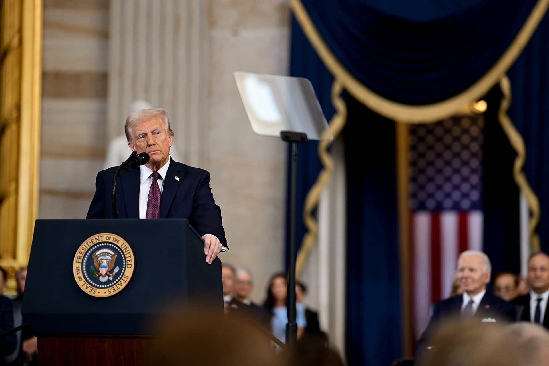 Contextual image of President Donald Trump delivers inaugural address